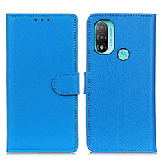 Custodia Portafoglio In Pelle Cover con Supporto A03D per Motorola Moto E30 Cielo Blu