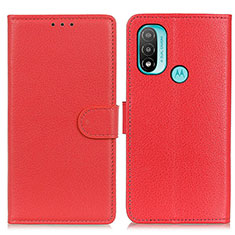 Custodia Portafoglio In Pelle Cover con Supporto A03D per Motorola Moto E40 Rosso