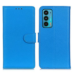 Custodia Portafoglio In Pelle Cover con Supporto A03D per Motorola Moto Edge Lite 5G Cielo Blu