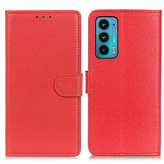 Custodia Portafoglio In Pelle Cover con Supporto A03D per Motorola Moto Edge Lite 5G Rosso