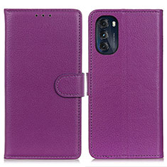 Custodia Portafoglio In Pelle Cover con Supporto A03D per Motorola Moto G 5G (2022) Viola