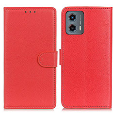 Custodia Portafoglio In Pelle Cover con Supporto A03D per Motorola Moto G 5G (2023) Rosso