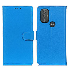 Custodia Portafoglio In Pelle Cover con Supporto A03D per Motorola Moto G Power (2022) Cielo Blu