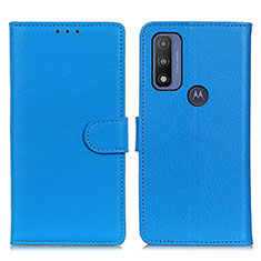 Custodia Portafoglio In Pelle Cover con Supporto A03D per Motorola Moto G Pure Cielo Blu