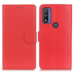 Custodia Portafoglio In Pelle Cover con Supporto A03D per Motorola Moto G Pure Rosso