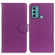 Custodia Portafoglio In Pelle Cover con Supporto A03D per Motorola Moto G40 Fusion Viola