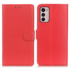 Custodia Portafoglio In Pelle Cover con Supporto A03D per Motorola Moto G42 Rosso