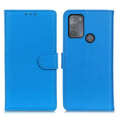 Custodia Portafoglio In Pelle Cover con Supporto A03D per Motorola Moto G50 Cielo Blu