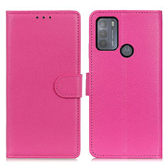 Custodia Portafoglio In Pelle Cover con Supporto A03D per Motorola Moto G50 Rosa Caldo