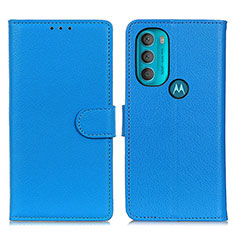 Custodia Portafoglio In Pelle Cover con Supporto A03D per Motorola Moto G71 5G Cielo Blu