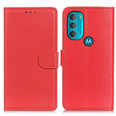 Custodia Portafoglio In Pelle Cover con Supporto A03D per Motorola Moto G71 5G Rosso