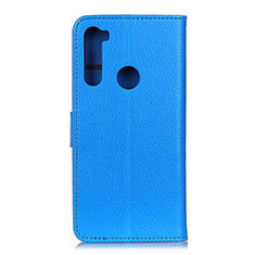 Custodia Portafoglio In Pelle Cover con Supporto A03D per Motorola Moto One Fusion Plus Cielo Blu