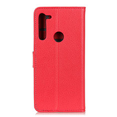 Custodia Portafoglio In Pelle Cover con Supporto A03D per Motorola Moto One Fusion Plus Rosso