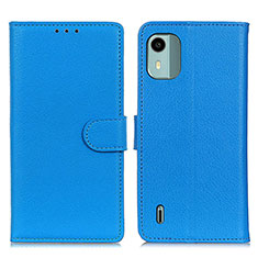 Custodia Portafoglio In Pelle Cover con Supporto A03D per Nokia C12 Cielo Blu