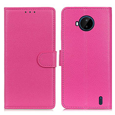 Custodia Portafoglio In Pelle Cover con Supporto A03D per Nokia C20 Plus Rosa Caldo