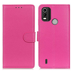 Custodia Portafoglio In Pelle Cover con Supporto A03D per Nokia C21 Plus Rosa Caldo
