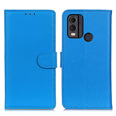 Custodia Portafoglio In Pelle Cover con Supporto A03D per Nokia C22 Cielo Blu
