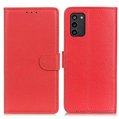 Custodia Portafoglio In Pelle Cover con Supporto A03D per Nokia G100 Rosso