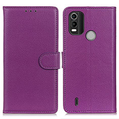 Custodia Portafoglio In Pelle Cover con Supporto A03D per Nokia G11 Plus Viola