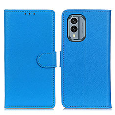 Custodia Portafoglio In Pelle Cover con Supporto A03D per Nokia X30 5G Cielo Blu
