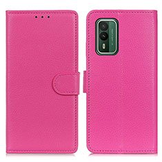 Custodia Portafoglio In Pelle Cover con Supporto A03D per Nokia XR21 Rosa Caldo
