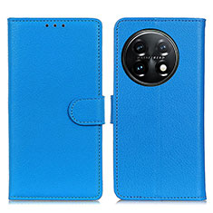 Custodia Portafoglio In Pelle Cover con Supporto A03D per OnePlus 11 5G Cielo Blu