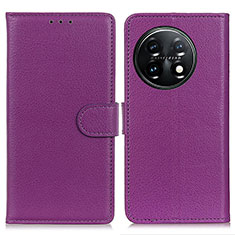 Custodia Portafoglio In Pelle Cover con Supporto A03D per OnePlus 11 5G Viola