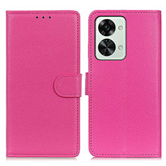 Custodia Portafoglio In Pelle Cover con Supporto A03D per OnePlus Nord 2T 5G Rosa Caldo