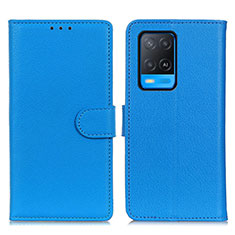 Custodia Portafoglio In Pelle Cover con Supporto A03D per Oppo A54 4G Cielo Blu