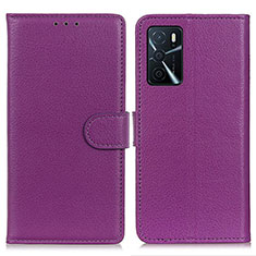 Custodia Portafoglio In Pelle Cover con Supporto A03D per Oppo A54s Viola