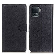 Custodia Portafoglio In Pelle Cover con Supporto A03D per Oppo Reno5 F Nero