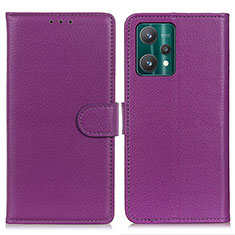 Custodia Portafoglio In Pelle Cover con Supporto A03D per Realme 9 Pro 5G Viola