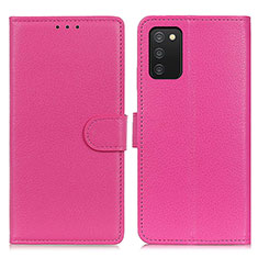 Custodia Portafoglio In Pelle Cover con Supporto A03D per Samsung Galaxy A02s Rosa Caldo