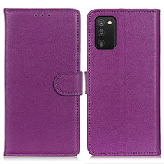 Custodia Portafoglio In Pelle Cover con Supporto A03D per Samsung Galaxy A02s Viola
