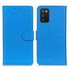 Custodia Portafoglio In Pelle Cover con Supporto A03D per Samsung Galaxy A03s Cielo Blu