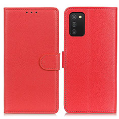 Custodia Portafoglio In Pelle Cover con Supporto A03D per Samsung Galaxy A03s Rosso
