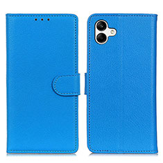 Custodia Portafoglio In Pelle Cover con Supporto A03D per Samsung Galaxy A05 Cielo Blu