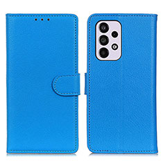 Custodia Portafoglio In Pelle Cover con Supporto A03D per Samsung Galaxy A33 5G Cielo Blu
