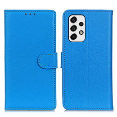 Custodia Portafoglio In Pelle Cover con Supporto A03D per Samsung Galaxy A53 5G Cielo Blu