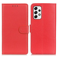 Custodia Portafoglio In Pelle Cover con Supporto A03D per Samsung Galaxy A53 5G Rosso