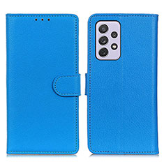 Custodia Portafoglio In Pelle Cover con Supporto A03D per Samsung Galaxy A73 5G Cielo Blu