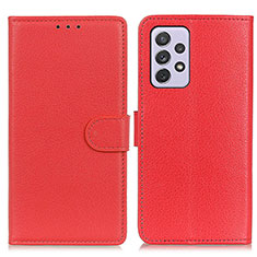 Custodia Portafoglio In Pelle Cover con Supporto A03D per Samsung Galaxy A73 5G Rosso