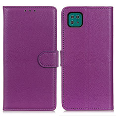 Custodia Portafoglio In Pelle Cover con Supporto A03D per Samsung Galaxy F42 5G Viola