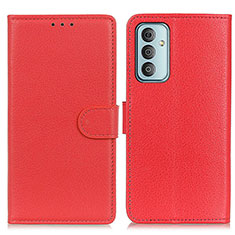 Custodia Portafoglio In Pelle Cover con Supporto A03D per Samsung Galaxy M23 5G Rosso