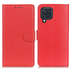 Custodia Portafoglio In Pelle Cover con Supporto A03D per Samsung Galaxy M32 4G Rosso
