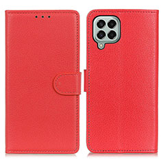 Custodia Portafoglio In Pelle Cover con Supporto A03D per Samsung Galaxy M33 5G Rosso