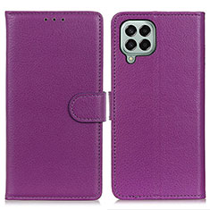 Custodia Portafoglio In Pelle Cover con Supporto A03D per Samsung Galaxy M33 5G Viola