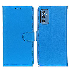 Custodia Portafoglio In Pelle Cover con Supporto A03D per Samsung Galaxy M52 5G Cielo Blu