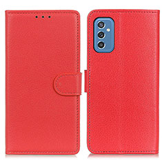 Custodia Portafoglio In Pelle Cover con Supporto A03D per Samsung Galaxy M52 5G Rosso