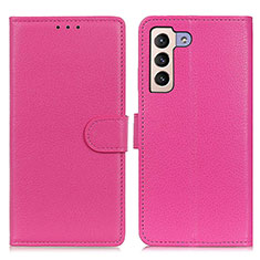 Custodia Portafoglio In Pelle Cover con Supporto A03D per Samsung Galaxy S21 FE 5G Rosa Caldo